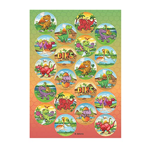 Dekozauber24 Essbare Muffinaufleger Dinosaurier, 20 Stück, aus Oblate, Muffindeko Kindergeburtstag Dinos Esspapier Tortendeko Dekozauber24 Essbare Muffinaufleger Dinosaurier, 20 Stück, aus Oblate, Muffindeko Kindergeburtstag Dinos Esspapier Tortendeko von Dekozauber24