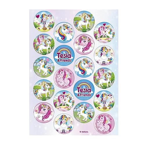 Dekozauber24 Essbare Muffinaufleger Einhorn Tesia, 20 Stück, aus Oblate, vegetarisch, Muffin Cupcake Deko Geburtstag Dekozauber24 Essbare Muffinaufleger Einhorn Tesia, 20 Stück, aus Oblate, vegetarisch, Muffin Cupcake Deko Geburtstag von Dekozauber24