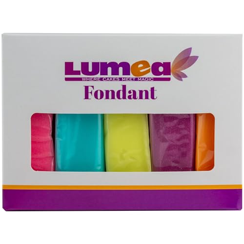 Dekozauber24 Fondant Multipack NEON, 5 Farben, 100g Rollfondant pro Farbe, zum Dekorieren von Kuchen und Torten in den Neonfarben pink, türkis, gelb, lila und orange Dekozauber24 Fondant Multipack NEON, 5 Farben, 100g Rollfondant pro Farbe, zum Dekorieren von Kuchen und Torten in den Neonfarben pink, türkis, gelb, lila und orange von Dekozauber24