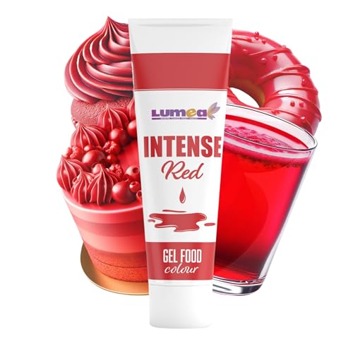 Dekozauber24 Lebensmittelfarbe Gel, 30g, Tube für Fondant, Marzipan etc. Backzubehör Tortendekoration (Intensives Rot) von Dekozauber24
