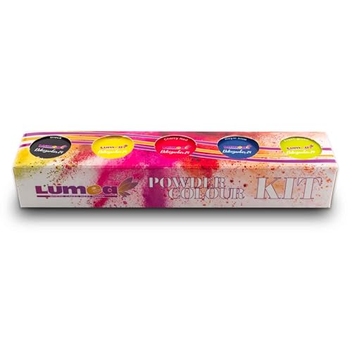 Dekozauber24 Lebensmittelfarbe Pulver Set, 5 Basisfarben, je 2g, fettlöslich, vegan, zum Durchfärben von Buttercreme, Schokolade und Ganache oder als Pulver für Fondant und Marzipan von Dekozauber24