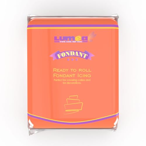 Dekozauber24 Premium Fondant, 500g, Rollfondant, in 17 Farben, weich und biegsam, essbar, Tortendeko Kuchen Deko (Orange) von Dekozauber24
