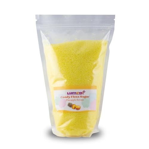 Dekozauber24 Premium Zuckerwatte Zucker mit Geschmack, 1000g, 8 Sorten, essbarer Farbzucker, farbig, Zuckerwattezucker 1kg (Ananas) von Dekozauber24