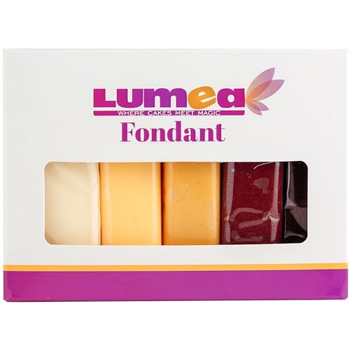 Dekozauber24 Rollfondant-Set zum Dekorieren von Kuchen und Torten, 5 Farben, 100g Fondant pro Farbe (Natural) von Dekozauber24