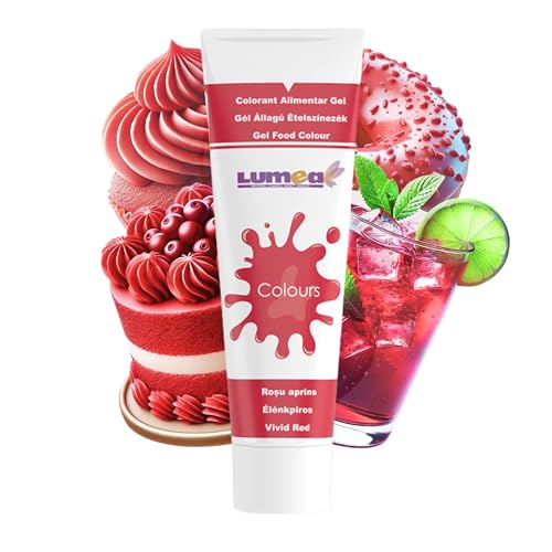 Dekozauber24 Lebensmittelfarbe Rot, Gel, 30g, vegan, zuckerfrei, Tube für Fondant, Buttercreme, Getränke, für strahlende Torten, Speisefarbe Food Colouring von Dekozauber24