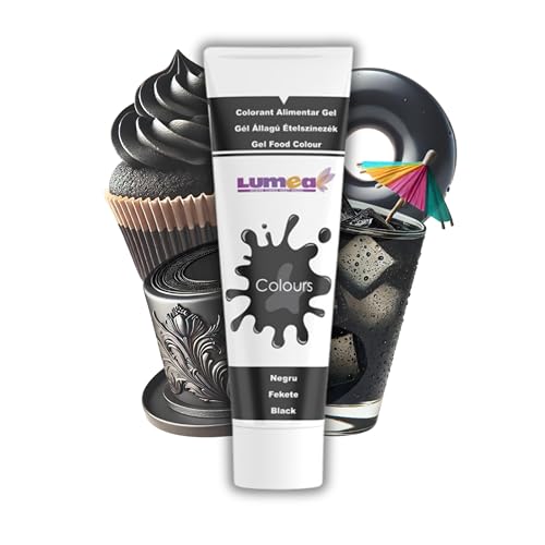 Dekozauber24 Lebensmittelfarbe schwarz, Gel, 30g, vegan, zuckerfrei, essbare, schwarze Lebensmittelfarbe für Fondant, Marzipan, Buttercreme, Getränke und mehr - essbare Tortendeko von Dekozauber24