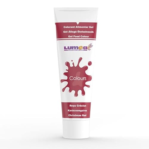 Dekozauber24 Lebensmittelfarbe Gel, 30g, vegan, zuckerfrei. Tube für Fondant, Marzipan etc. Backzubehör Tortendekoration (Weihnachts-Rot) von Dekozauber24