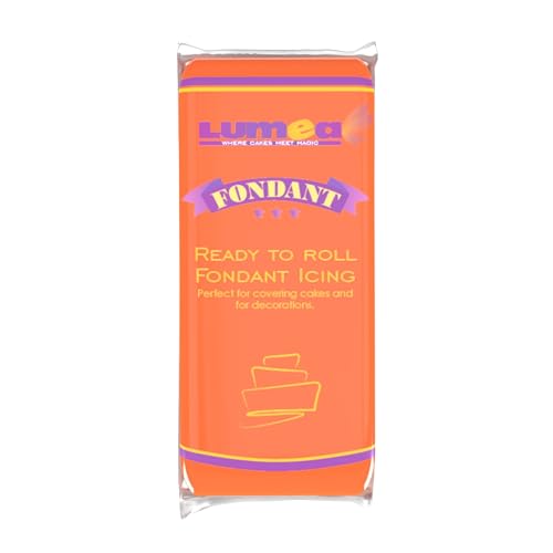 Dekozauber24 Premium Fondant orange, 1kg, glutenfrei, für Torten, Kuchen und Figuren, orangener Rollfondant für essbare Tortendeko, weich und biegsam, zum Ausrollen von Dekozauber24