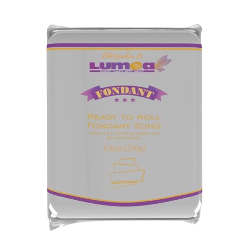 Dekozauber24 Premium Fondant silber, 250g, glutenfrei, graues Rollfondant als essbare Tortendeko, weich und biegsam, für Torte, Kuchen und Figuren von Dekozauber24