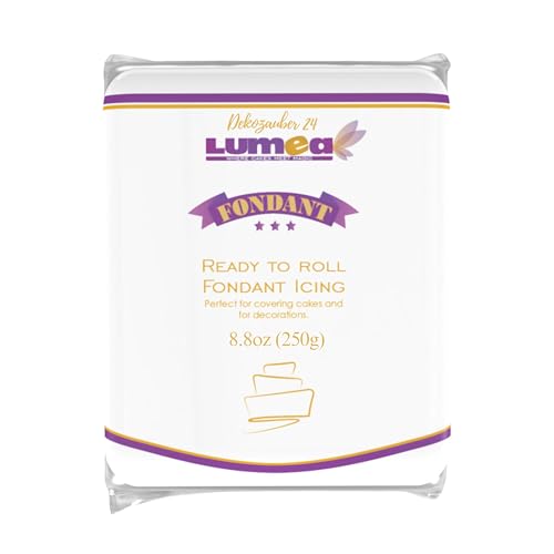 Dekozauber24 Premium Fondant weiß, 250g, glutenfrei und laktosefrei, weisser Rollfondant zum Ausrollen, für Kuchen, Torten und Figuren, weich und biegsam, essbare Zuckerpaste als Tortendeko von Dekozauber24