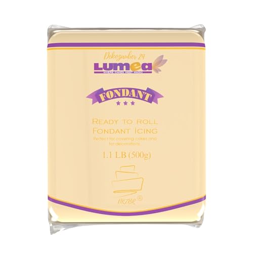 Dekozauber24 Premium Fondant elfenbein, 500g, glutenfrei, für Torten, Kuchen und Figuren, creme farbiges Rollfondant zum Ausrollen für essbare Tortendeko, weich und biegsam von Dekozauber24
