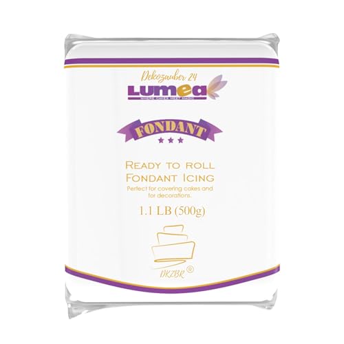 Dekozauber24 Premium Fondant weiß, 500g, für Torten, Kuchen und Figuren, glutenfrei, weißes Rollfondant zum Ausrollen, weich und biegsam, essbare weisse Tortendeko von Dekozauber24