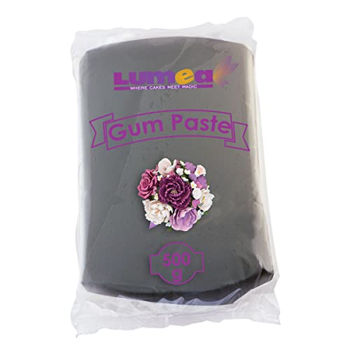 Profi Blütenpaste, 500g, essbar, 11 Farben, perfekt für Blumen, Blüten, Rüschen, feine Dekorationen, Zuckerpaste Tortendeko Fondant (Schwarz) von Dekozauber24