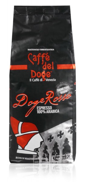 Caffe del Doge Rosso 100% Arabica 1kg Bohnen von Del Doge