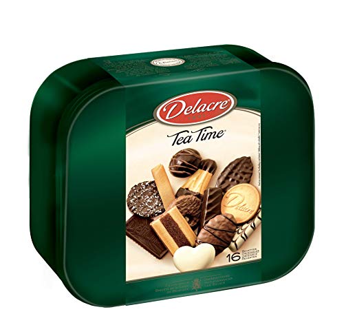 Delacre Tea Time 1000 g Dose, 1er Pack (1 x 1 kg) - Gebäckmischung mit und ohne Schokolade - Vielfältige Großpackung aus Keksen und Gebäck von Delacre