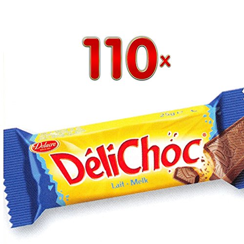 DéliChoc Pocket Lait 110 x 25g Packung (knackiger Keks mit Schokoladendecke) von Delacre