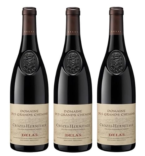 3x 0,75l - 2021er - Delas - Domaine des Grand Chemins - Crozes-Hermitage A.O.P. - Rhône - Frankreich - Rotwein trocken von Delas