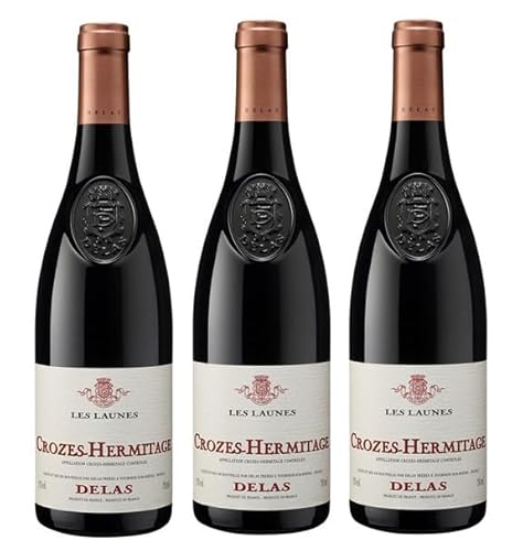 3x 0,75l - 2022er - Delas - Les Launes - Crozes-Hermitage A.O.P. - Rhône - Frankreich - Rotwein trocken von Delas