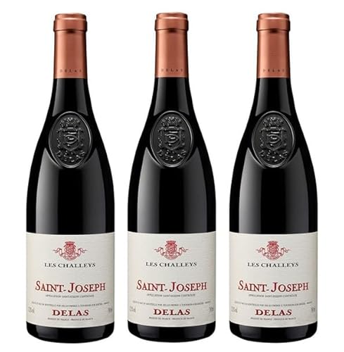 3x 0,75l - 2023er - Delas - Les Challeys - Saint-Joseph A.O.P. - Rhône - Frankreich - Rotwein trocken von Delas