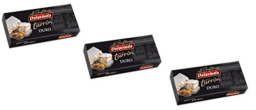 Delaviuda - Das Paket enthält 3 Turron Duro - Hartes Mandelnougat mit ganzen Mandeln - Höchste Qualität - 200gr (Kein Gluten) - Spanisch nougat / Spanisch turron von Delaviuda