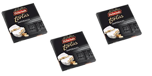 Delaviuda - Das Paket enthält 3 Turron Torta Imperial, Mandelnougattafel - Höchste Qualität - 200gr (Kein Gluten) - Spanisch nougat / Spanisch turron von Delaviuda