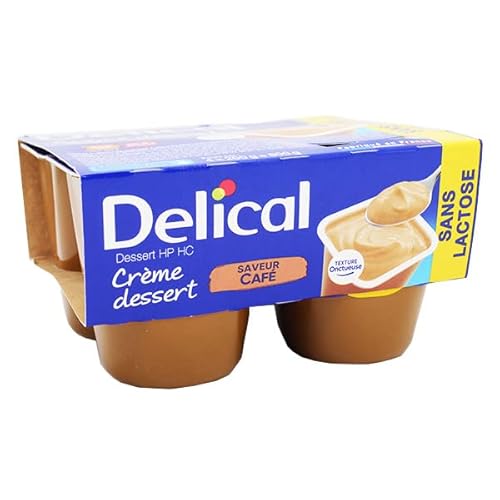 Delical Dessert-Creme HP HC ohne Lactose Kaffee, 4 x 200 g von Delical
