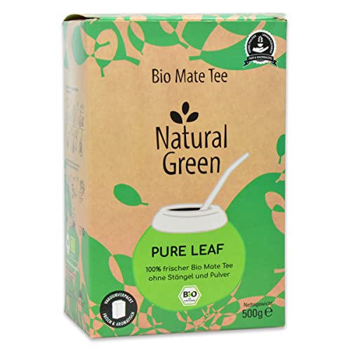 DELICATINO Bio Yerba Mate Tee - Natural Green PURE LEAF 500g PREMIUM 100% Mateblätter frisch durch Vakuumverpackung ungeräuchert fair & nachhaltig vegan & glutenfrei von Delicatino