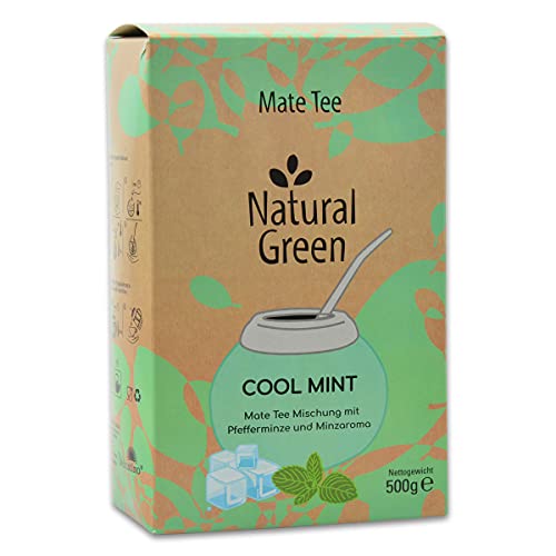 DELICATINO Mate Tee "Cool Mint" - Natural Green - Ohne Pulver - 500g Mate Tee Mischung mit Pfefferminze & natürlichem Minzaroma von Delicatino