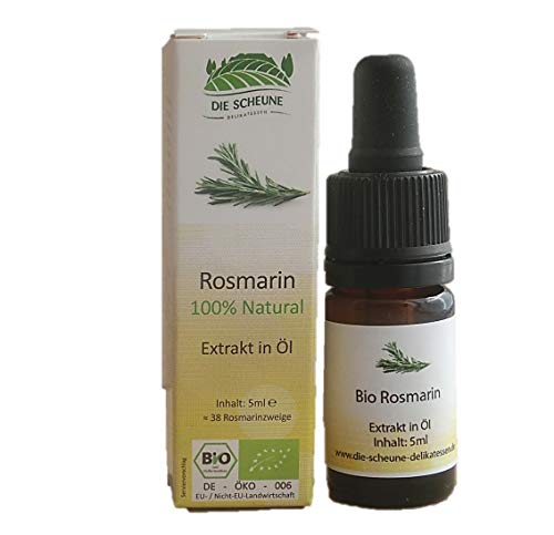 Die Scheune GmbH - Rosmarin Aroma BIO 100% natürlich (5ml) zuckerfrei entspricht 37 Rosmarinzweigen; Bio-Kontrollstelle: DE-ÖKO-006 | Extrakt, Extrakt backen, Extrakte, Konzentrat, Konzentrat liquid, Konzentrat ohne Zucker, Konzentrat zuckerfrei, Konzentrate, Natürliches Aroma zuckerfrei, Natürliches Lebensmittelaroma, Rosmarin Bio, Rosmarin Extrakt, Rosmarin Gewürz, Rosmarin gemahlen, Rosmarn getrocknet, Bioaromen, Bioaroma von Die Scheune