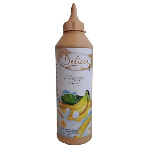 "Banane" Dessertsauce | Verführerischer Topping in einer 600g - Flasche | Delicia Dessertsoße - Vielseitige Verwendung - Entfalten Sie Ihre Kreativität von Delicia