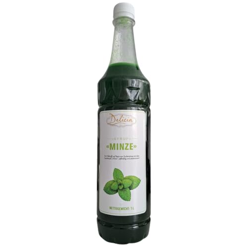 "Minze" Dessertsirup | Verführerischer Delicia Sirup in einer 1L - Flasche | Süßungsmittel vielseitig verwendbar - Entfalten Sie Ihre Kreativität von Delicia