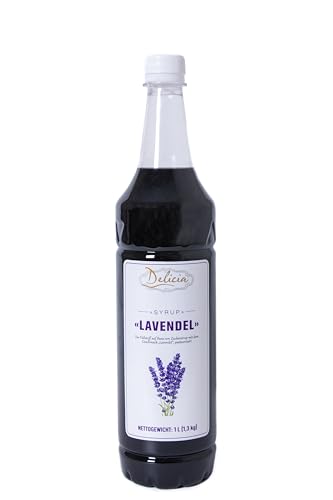 "Lavendel" Dessertsirup | Verführerischer Delicia Sirup in einer 1L - Flasche | Süßungsmittel vielseitig verwendbar - Entfalten Sie Ihre Kreativität (Lavendel) von Delicia