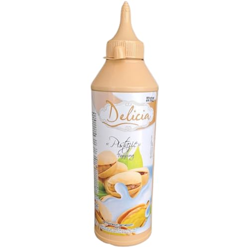 "Pistazie" Dessertsauce | Verführerischer Topping in einer 600g - Flasche | Delicia Dessertsoße - Vielseitige Verwendung - Entfalten Sie Ihre Kreativität von Delicia