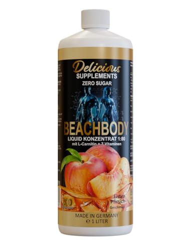 Delicious Beachbody Liquid Eistee Pfirsich - Zuckerfreier Sirup für Wasser, ein schmackhafter Durstlöscher inkl. Pumpspender - Made in Germany Delicious Beachbody Liquid Eistee Pfirsich - Zuckerfreier Sirup für Wasser, ein schmackhafter Durstlöscher inkl. Pumpspender - Made in Germany von Delicious Supplements