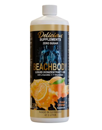 Delicious Beachbody Liquid Orange - Zuckerfreier Sirup für Wasser, ein schmackhafter Durstlöscher inkl. Pumpspender - Made in Germany Delicious Beachbody Liquid Orange - Zuckerfreier Sirup für Wasser, ein schmackhafter Durstlöscher inkl. Pumpspender - Made in Germany von Delicious Supplements