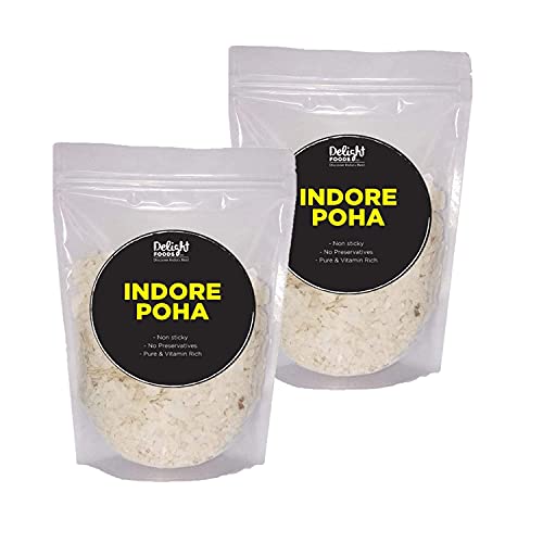 Delight Foods Special Indore Poha -Avalakki -Flattened Rice (400 g x 2) von Delights