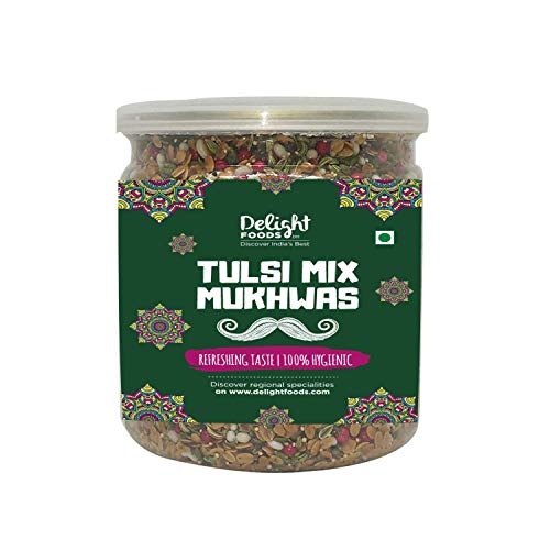 Delight Foods Traditionelle Churans, Mukhwas & Paan – Premium-Qualität – hygienisch verpackt (Tulsi Mix Mukhwas, 300 g) von Delights