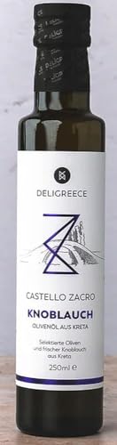 250ml Castello Zacro Knoblauch-Olivenöl - frischer Knoblauch und Oliven von Deligreece
