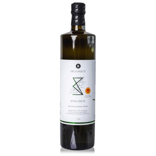 DELIGREECE - Sitia Crete - Extra natives Olivenöl | Kaltgepresstes Olivenöl von Kreta mit geschützter Herkunft. Fruchtiges Olivenöl aus Sitia, perfekt zum Braten, Kochen und Backen | 1L DELIGREECE - Sitia Crete - Extra natives Olivenöl | Kaltgepresstes Olivenöl von Kreta mit geschützter Herkunft. Fruchtiges Olivenöl aus Sitia, perfekt zum Braten, Kochen und Backen | 1L von Deligreece