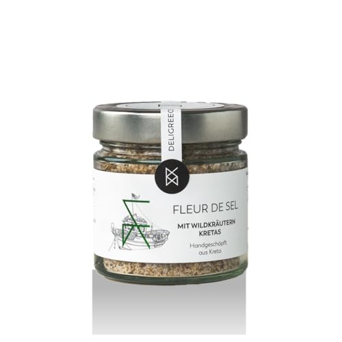 FLEUR DE SEL Salz MIT WILDKRÄUTERN Handgeschöpft von Kreta 160 gr. von Deligreece