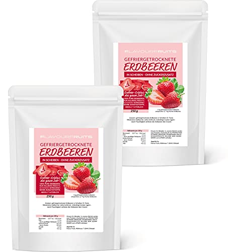 500g gefriergetrocknete Erdbeeren - Erdbeeren getrocknet - Erdbeerchips - in Scheiben - pure Frucht - 100% Erdbeeren (2x250g) | Limfood 500g gefriergetrocknete Erdbeeren - Erdbeeren getrocknet - Erdbeerchips - in Scheiben - pure Frucht - 100% Erdbeeren (2x250g) | Limfood von Limfood