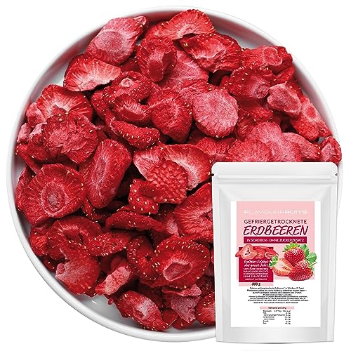 300g gefriergetrocknete Erdbeeren - Erdbeeren getrocknet - Erdbeerchips - in Scheiben - pure Frucht - 100 % Erdbeeren | Limfood von Limfood