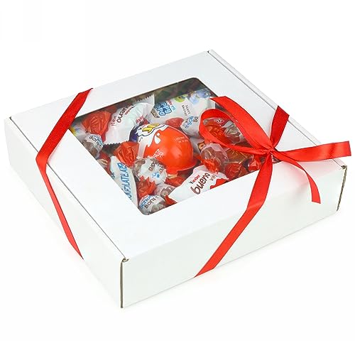 Kinderschokolade süßigkeiten box - Präsentkorb mit kinder schokobons crispy, kinder bueno, kinder joy und happy hippo - Geschenkkorb für frauen - Pralinen geschenk von Delim