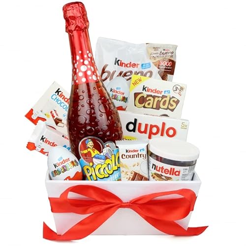 Schokoladen Geschenkkorb Kinderparty, Geburtstag, Party, für Kinder, für Mädchen, für Jungs, Kindersekt, Kinder Bueno, Nutella von Delim