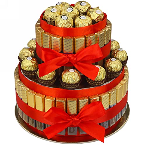Torte aus Ferrero Rocher und Merci schokolade - süßigkeiten box Geburtstag - Präsentkorb für frauen - Geschenkkorb für Muttertag - Dankeschön geschenke Torte aus Ferrero Rocher und Merci schokolade - süßigkeiten box Geburtstag - Präsentkorb für frauen - Geschenkkorb für Muttertag - Dankeschön geschenke von DELIM