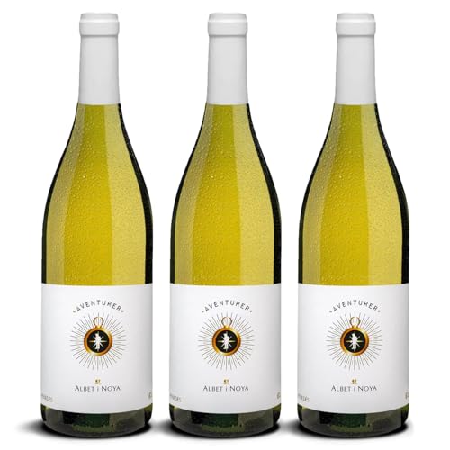 DELINAT – Albet i Noya Aventurer blanc 2022 – Spanischer Weißwein halbtrocken – Bio-Wein aus Penedès, vegan (3 x 0,75l) von Delinat