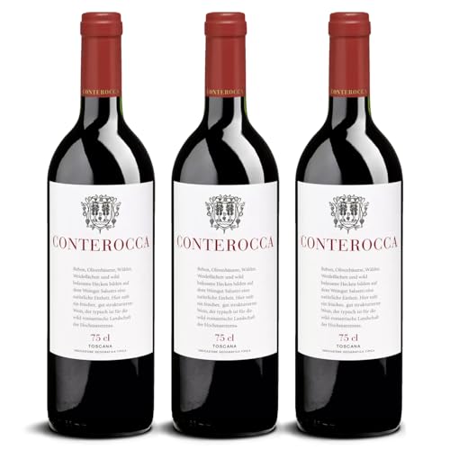 DELINAT – Conterocca 2022 – Italienischer Rotwein trocken – Bio-Wein aus der Toskana, vegan (3 x 0,75l) von Delinat