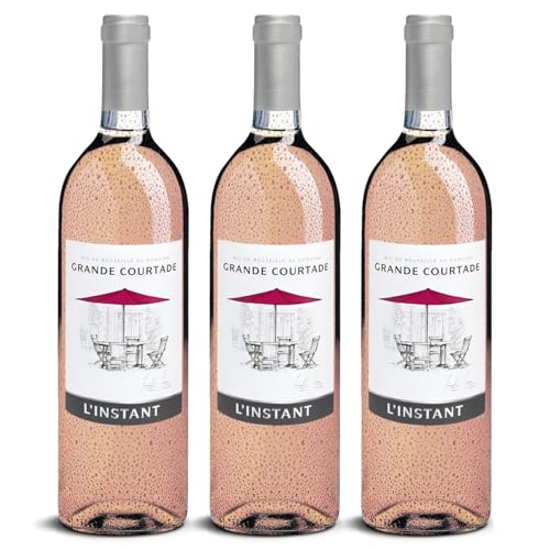 DELINAT – Famille Fabre Grande Courtade L'instant rosé 2023– Französischer Roséwein trocken – Bio-Wein aus Languedoc, vegan (3 x 0,75l) von Delinat