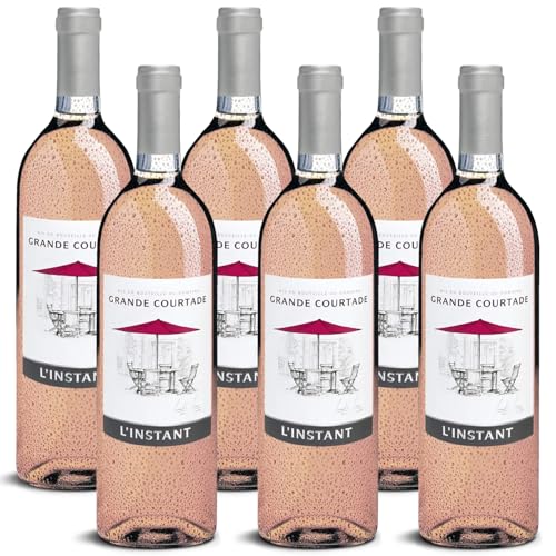DELINAT – Famille Fabre Grande Courtade L'instant rosé 2023– Französischer Roséwein trocken – Bio-Wein aus Languedoc, vegan (6 x 0,75l) von Delinat