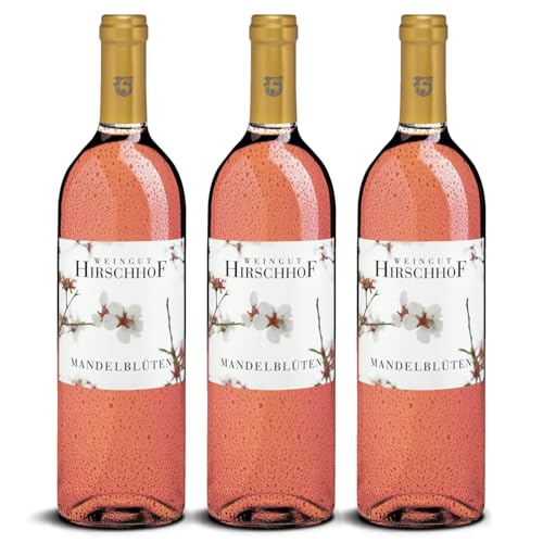 DELINAT – Hirschhof Mandelblüten Rosé 2023 – Deutscher Roséwein halbtrocken – Bio-Wein aus Rheinhessen, vegan (3 x 0,75l) von Delinat